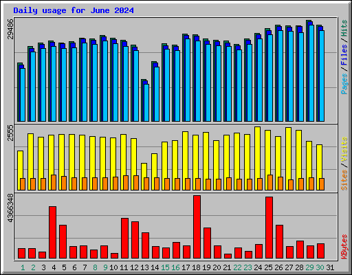 Daily usage for June 2024