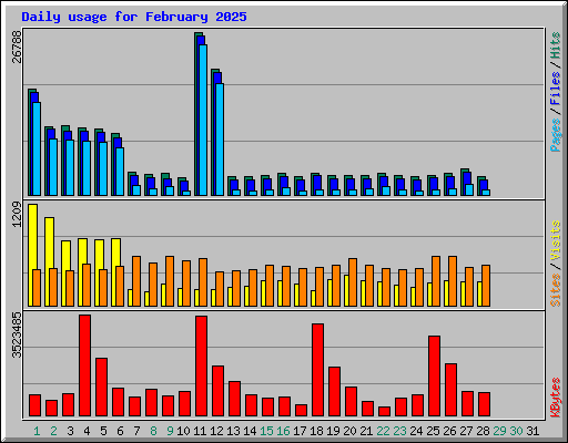 Daily usage for February 2025