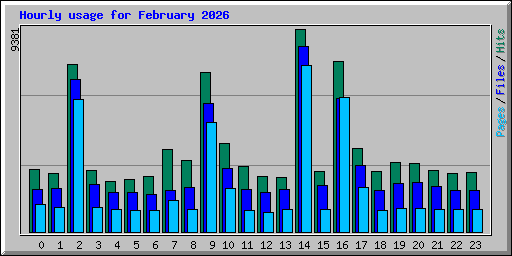 Hourly usage for February 2026